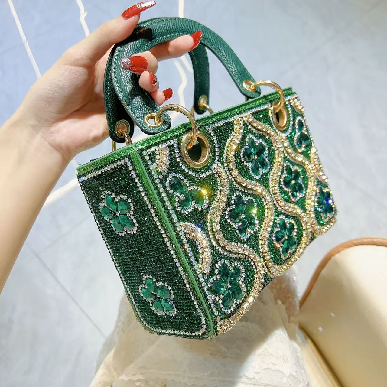 Green crystal handbag from YY Stylish bags